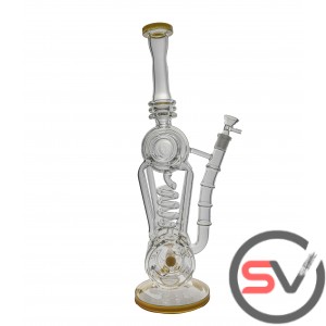 DOUBLE WHEEL PILL PERCULATOR WATER PIPE 16inch